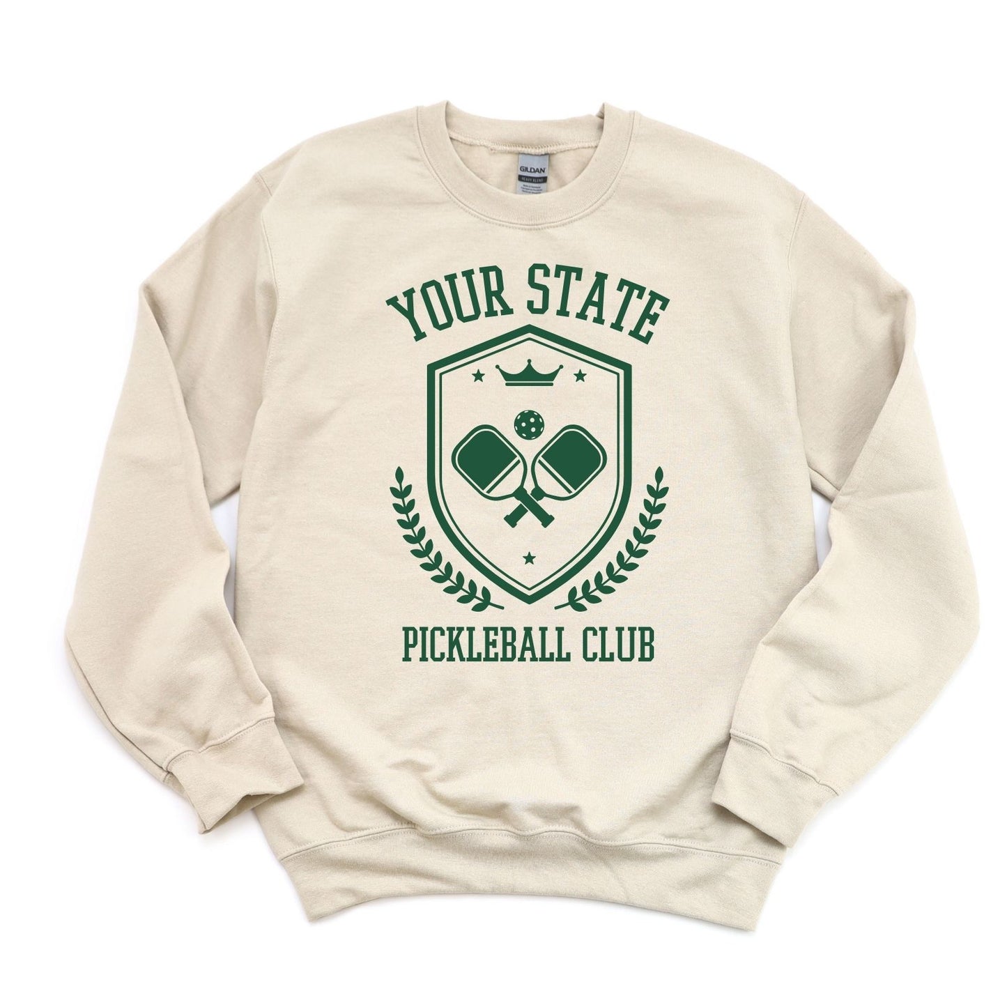 Pickleball Club Sweatshirt - Customize With Your State or City or Brand Name